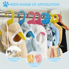 5pcs Small Plastic Pet Clothes Hangers Pink Yellow