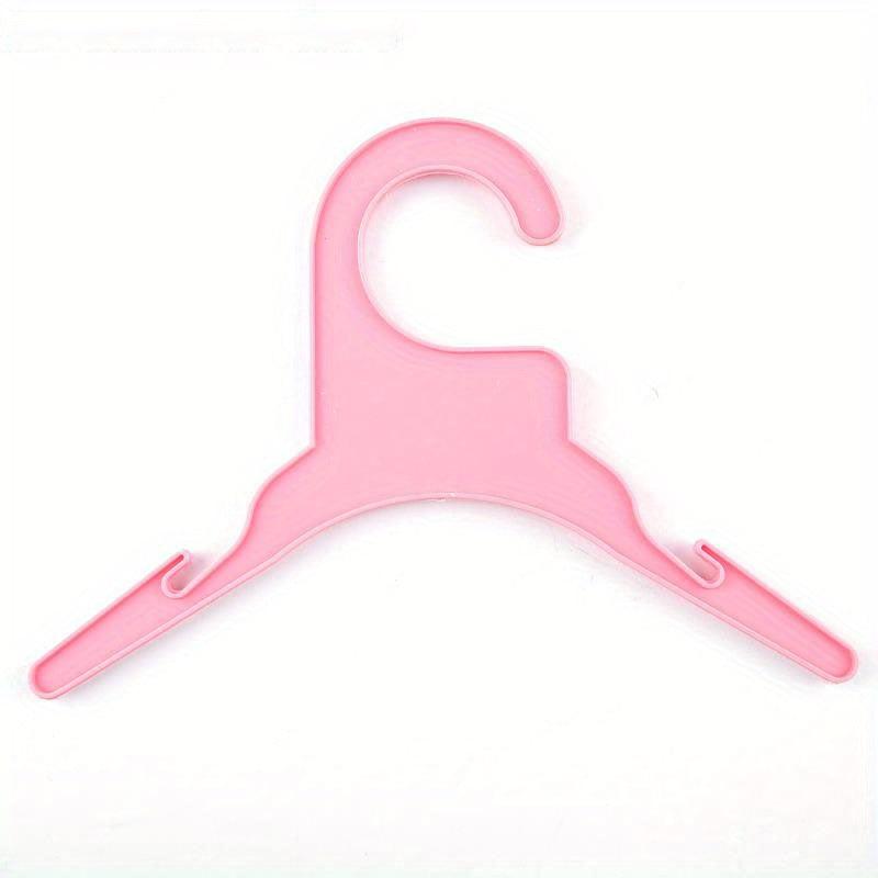 5pcs Small Plastic Pet Clothes Hangers Pink Yellow