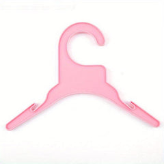 5pcs Small Plastic Pet Clothes Hangers Pink Yellow