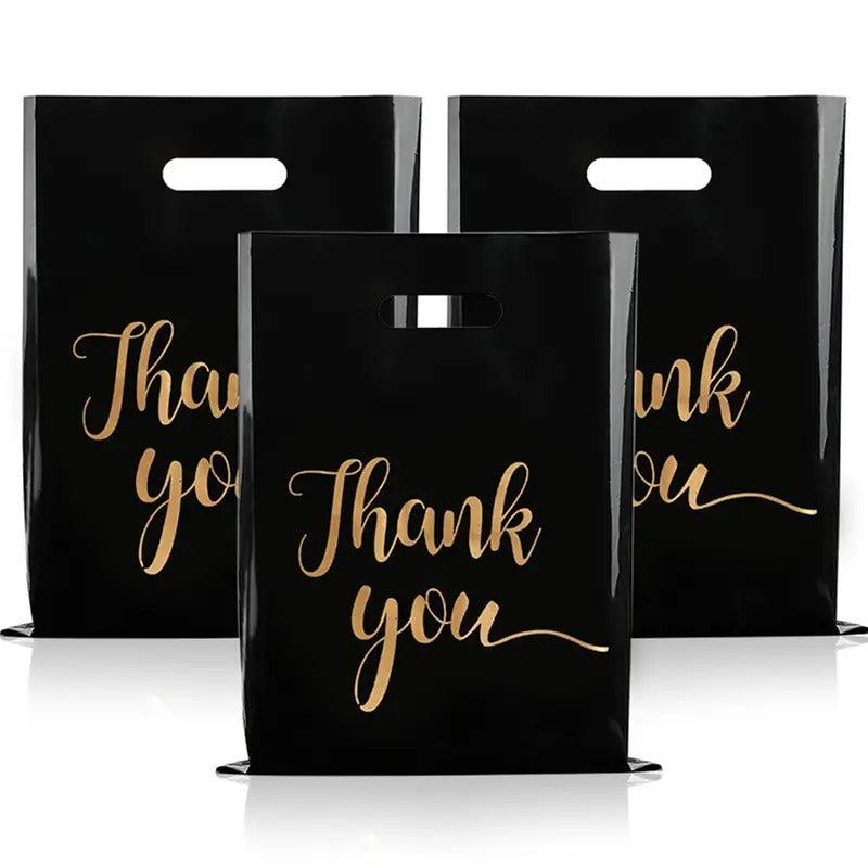 20pcs Thank You Plastic Jewelry Bag for Handbag Clothing Cosmetic Packaging