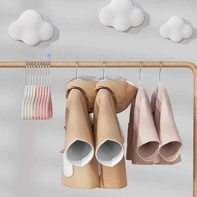 10pcs Small Flocking Hangers Non Slip Wardrobe Storage