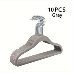 10pcs Small Flocking Hangers Non Slip Wardrobe Storage
