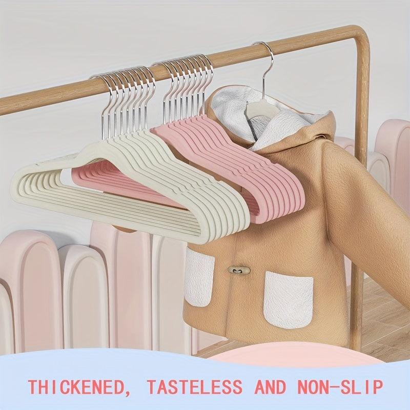 10pcs Small Flocking Hangers Non Slip Wardrobe Storage