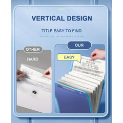 Portable File Storage Bag 13 Tier Vertical A4 Document Organizer