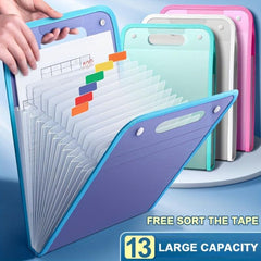 Portable File Storage Bag 13 Tier Vertical A4 Document Organizer