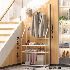 Coat Rack And Shoe Storage Rack - Freestanding Floor Coat Rack