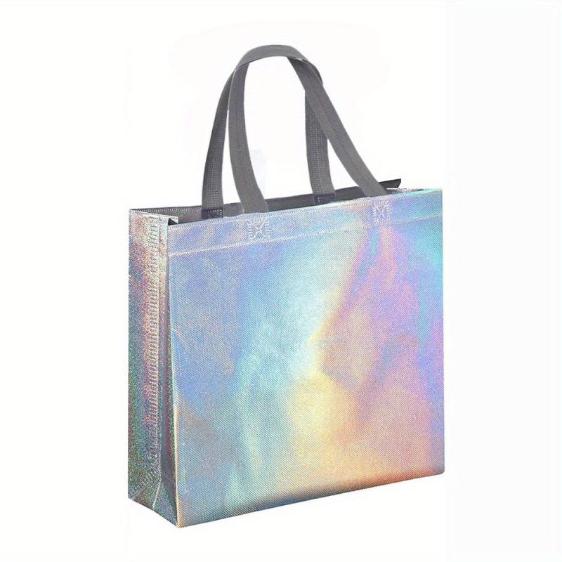 4pcs Reusable Gift Bags Shopping Tote Bags Non-woven Glossy Bulk
