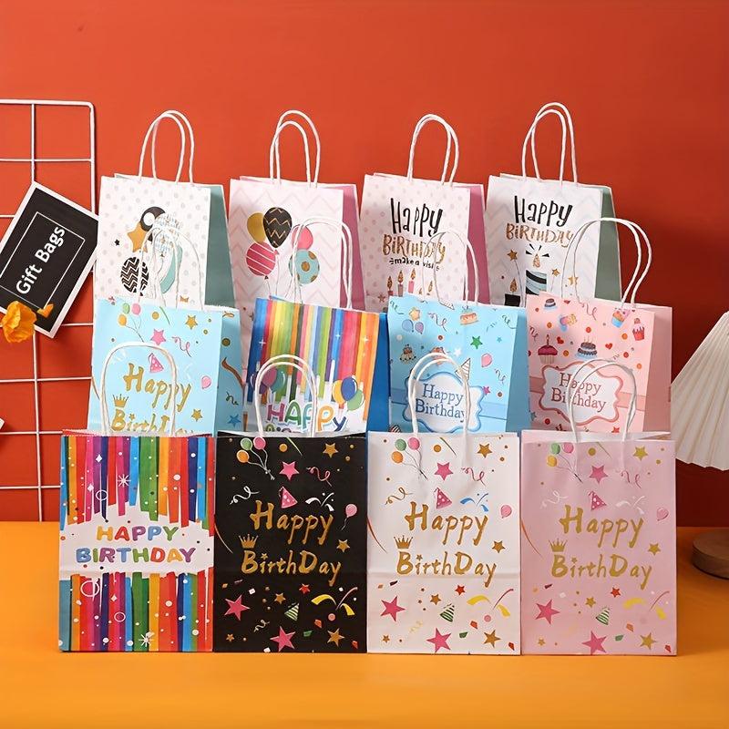 12pcs Foldable Paper Gift Bags Party Favor Candy Packaging Bag