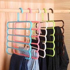 5 Layer Pants Hangers Non Slip Clothes Rack Organizer