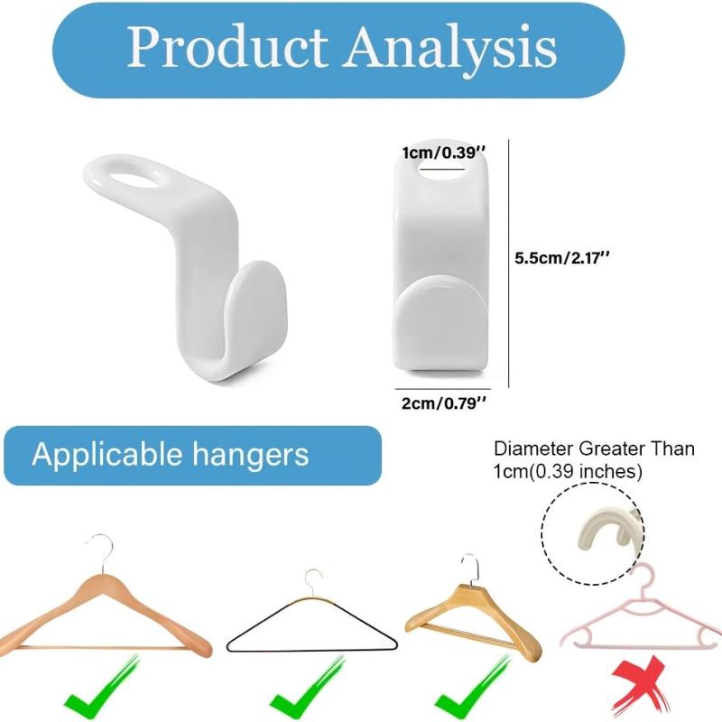 40pcs Heavy Duty Cascading Hanger Extender Hooks 4 Colors
