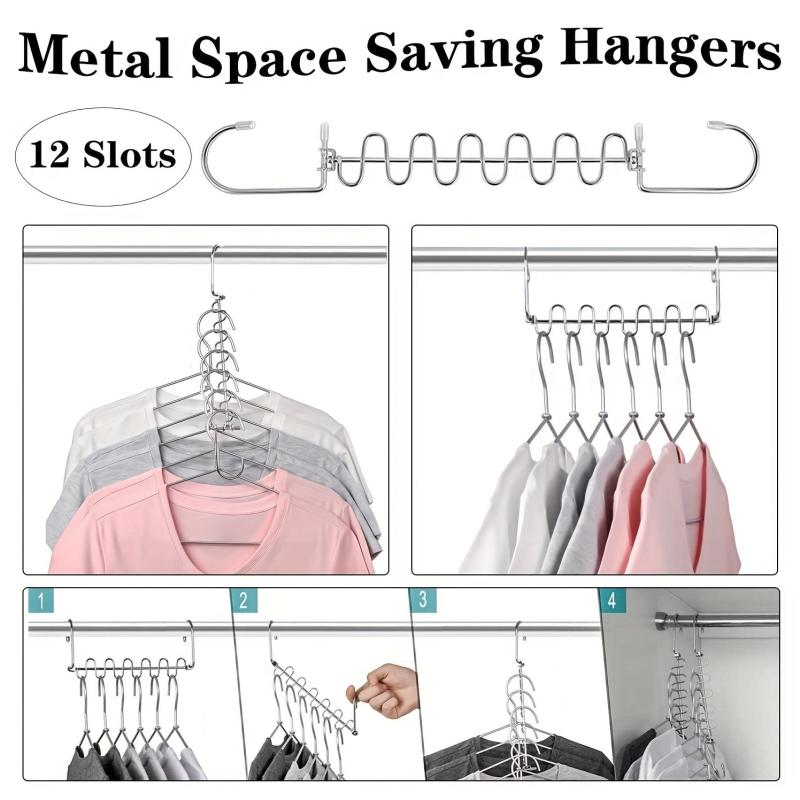 12 Slot Stainless Steel Space Saver Hangers