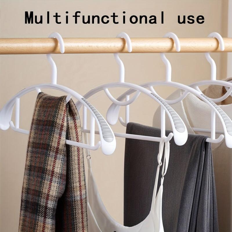 5pcs Plastic Non-marking Clothes Hanger Anti-Shoulder Angle Non-slip Dorm Hanger