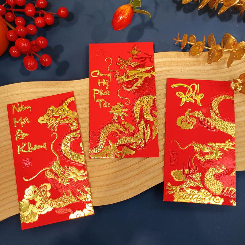 30pcs Dragon Year Red Paper Gift Bag Large Size for Retail