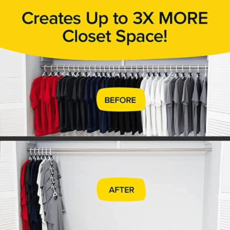 18pcs Ruby Space Triangles Ultra Hanger Hooks for Closet Space - Triple Pack
