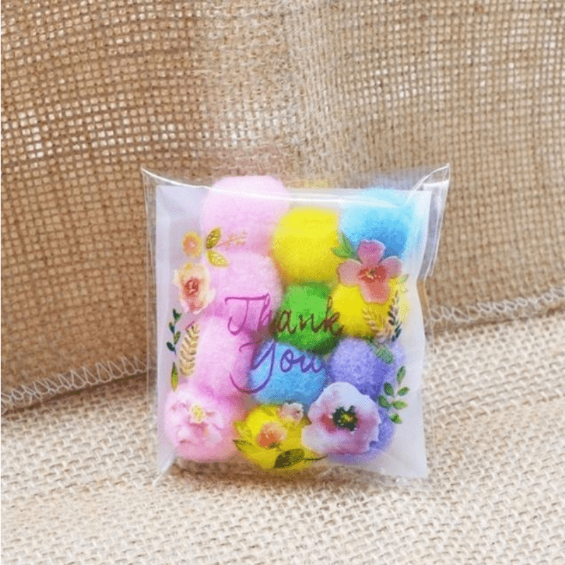100pcs Translucent Self Adhesive Baking Packaging Bag for Candy and Jewelry