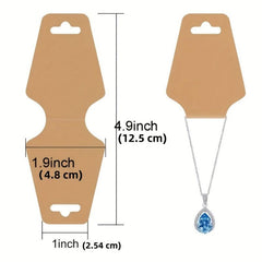 50PCS Foldable Cardboard Necklace Packaging with Rubber Band