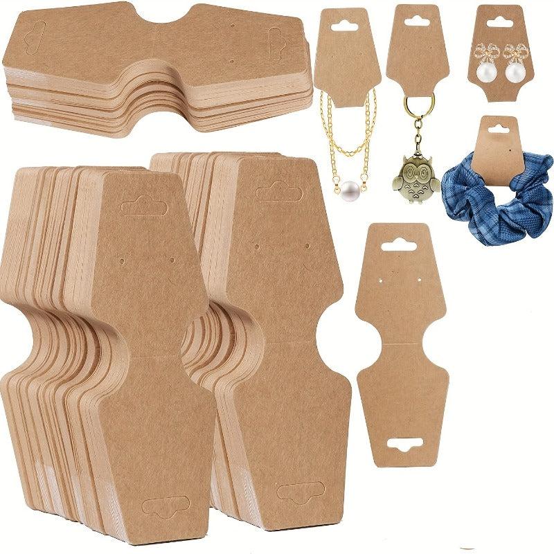 50PCS Foldable Cardboard Necklace Packaging with Rubber Band