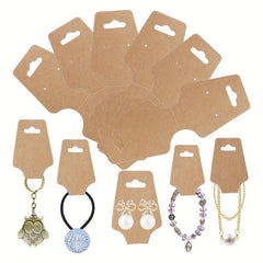 50PCS Foldable Cardboard Necklace Packaging with Rubber Band
