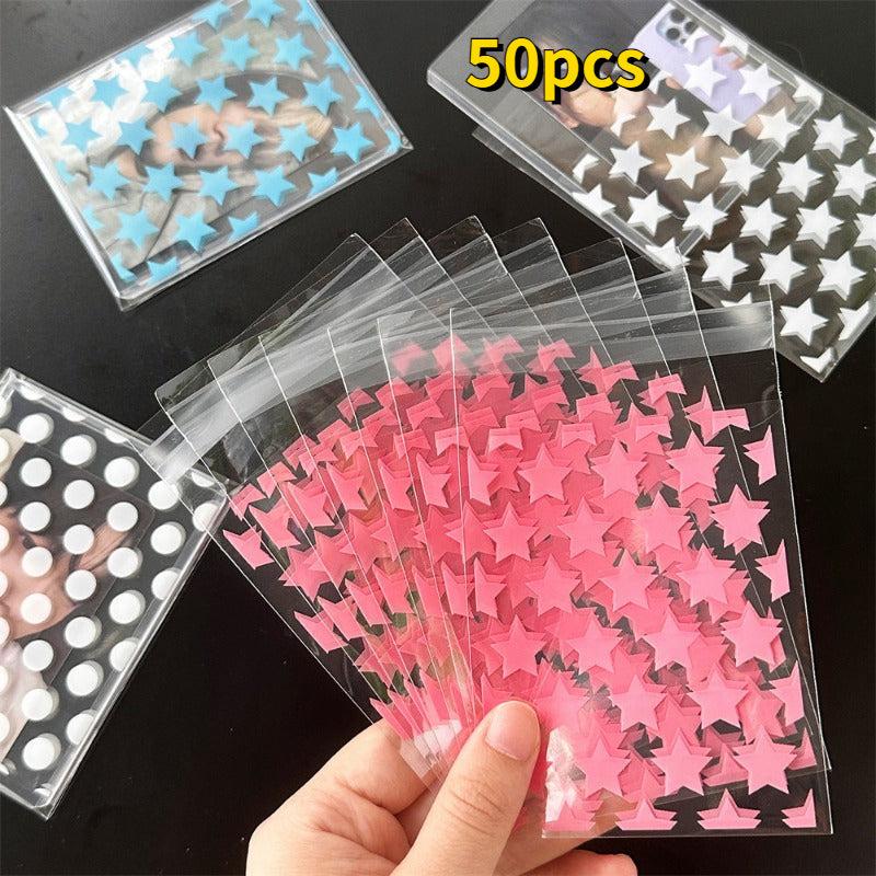 50pcs Star Self adhesive Bag For Card Out Packaging Essential Packaging Bag