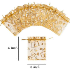 100 Organza Bags Candy Makeup Gift Net Bags Drawstring Goody For Party