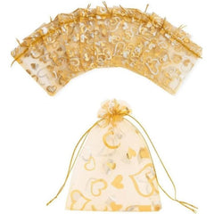 100 Organza Bags Candy Makeup Gift Net Bags Drawstring Goody For Party