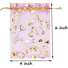 100 Organza Bags Candy Makeup Gift Net Bags Drawstring Goody For Party