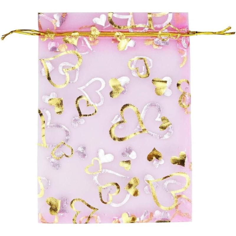 100 Organza Bags Candy Makeup Gift Net Bags Drawstring Goody For Party