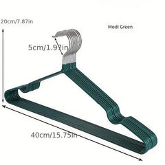 10pcs Set Metal PVC Non Slip Clothes Hangers for Clothing Stores