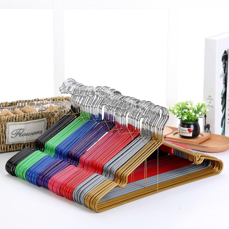 10pcs Set Metal PVC Non Slip Clothes Hangers for Clothing Stores