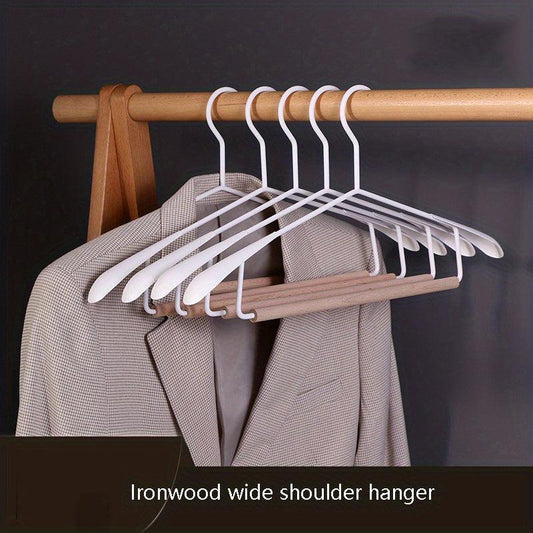 Iron Wood Clothes Hanger Metal Pants Hanging Iron Art Wide Shoulder
