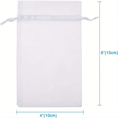 10pcs Organza Bags Drawstring Gift Bags Transparent Jewelry Holiday Party Bags