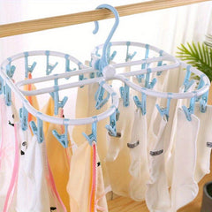 32 Clips Drying Rack Multifunctional Hanger for Clothing Stores