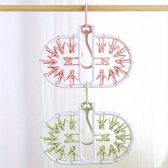 32 Clips Drying Rack Multifunctional Hanger for Clothing Stores
