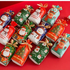 10pcs Christmas Drawstring Gift Bags - Perfect for Candy & More