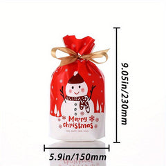 10pcs Christmas Drawstring Gift Bags - Perfect for Candy & More