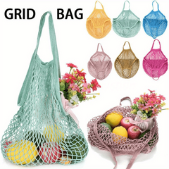 Portable Mesh Bag Supermarket Shopping Vegetable And Fruit Hollow Mesh Bag