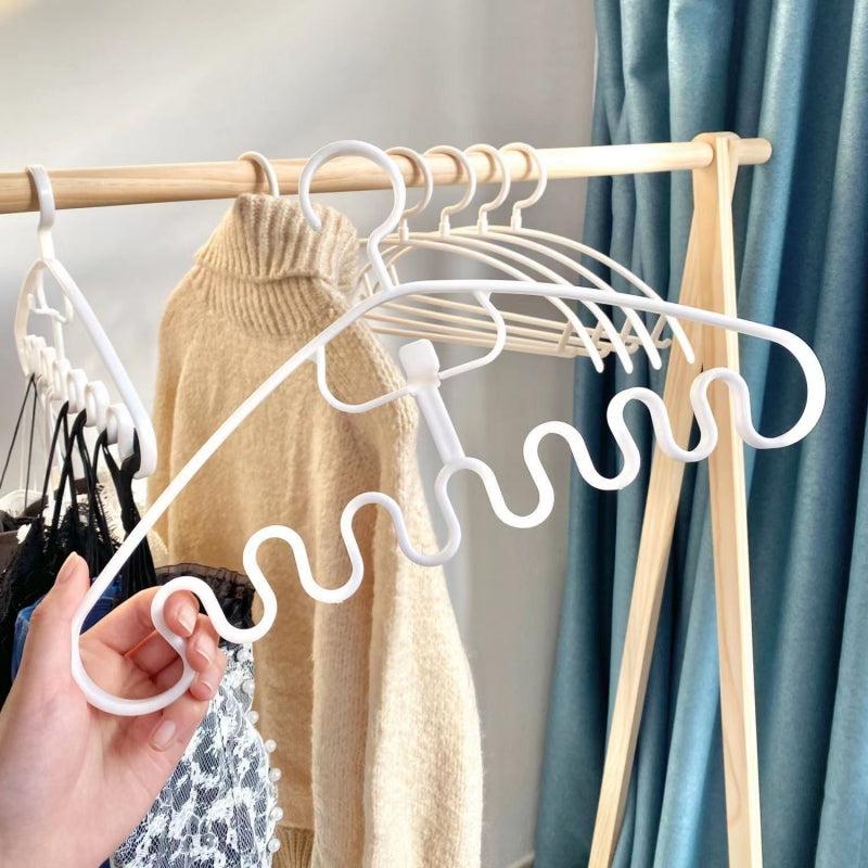 Wave Shape Clothes Rack Underwear Storage Hanger - Set of 10