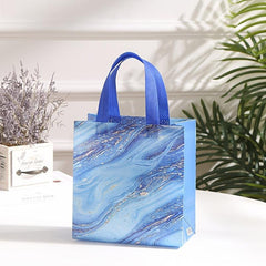 4pcs Reusable Marble Tote Bags for Grocery and Parties