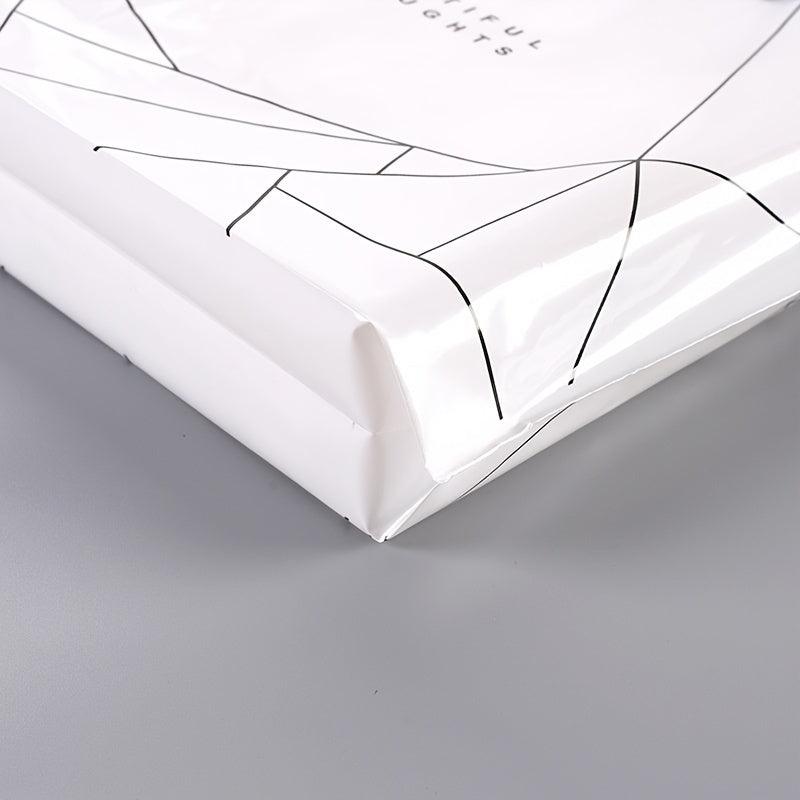 10pcs Striped Plastic Bags With Handles for Clothing Store Packaging