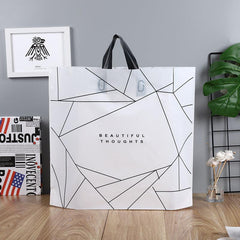 10pcs Striped Plastic Bags With Handles for Clothing Store Packaging