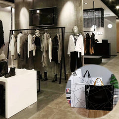 10pcs Striped Plastic Bags With Handles for Clothing Store Packaging