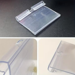 100pcs Clear Plastic Wire Shelf Label Holder for Retail Store