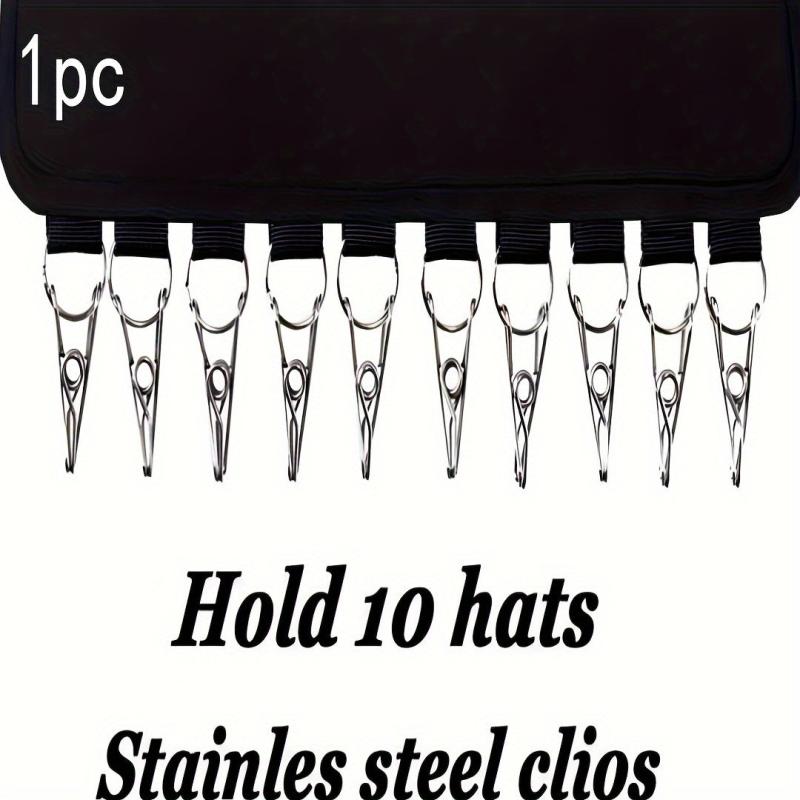 Portable Plastic Mesh Holder With 10 Clips Hat Holder Hat Storage Rack
