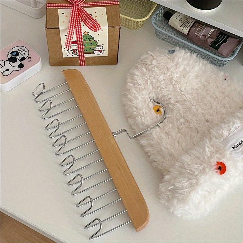 8-Hook Wooden Clothes Hanger Storage Organizer