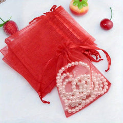 10pcs Tulle Drawstring Bag Wedding Christmas Birthday Gift Packaging