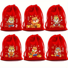 5pcs Burlap Bag & Cartoon Spring Set Candy Gift Packaging Bags