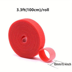 6 Rolls Hook And Loop Straps Reusable Double Side Hook Roll Organizer