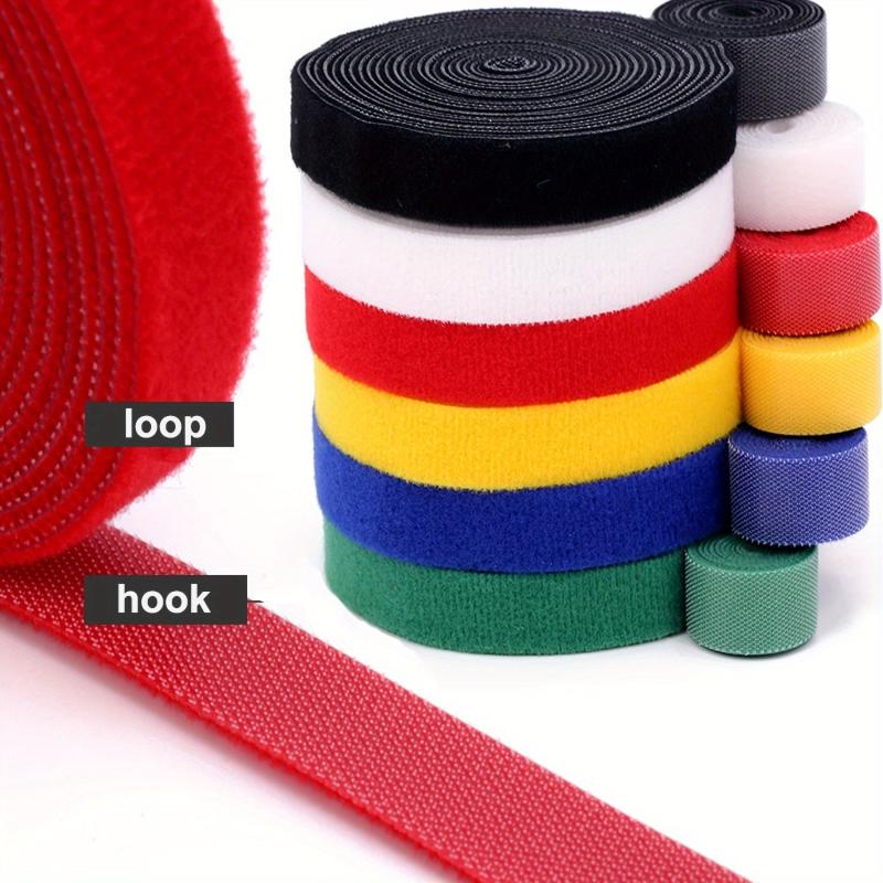 6 Rolls Hook And Loop Straps Reusable Double Side Hook Roll Organizer