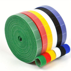 6 Rolls Hook And Loop Straps Reusable Double Side Hook Roll Organizer