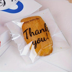 100pcs Thank You Printed Gift Bags Self-sealing Opp Bags